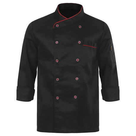 Unisex Chef Restaurant Jacket Short Long Sleeve Double-Breasted Chef Coat Men Women Canteen Hotel Kitchen Bakery Work Uniform