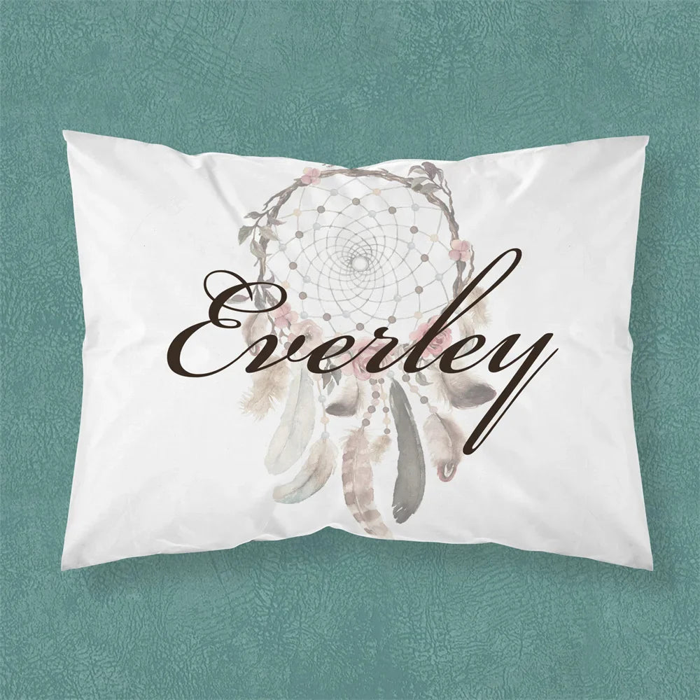 Name Personalized Baby Crib Cushion Cover Cute Bed Pillow Case for New Born Girl Boy Custom DIY Birthday Gift Bed Linen Bedding