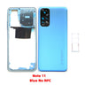 Original For Xiaomi Redmi Note 11 Middle Frame With NFC + Back Door Cover + Camera Lens + Sim tray Smartphone Repair Parts