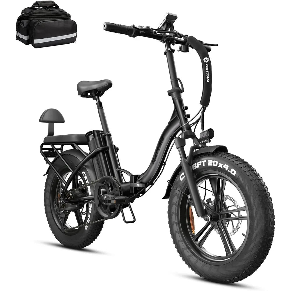 Electric Bike for Adults,750W 48V 13AH Removable Battery Foldable Electric Bikes, 20" x 4.0 Fat Tire 2 Seater Electric Bicycles