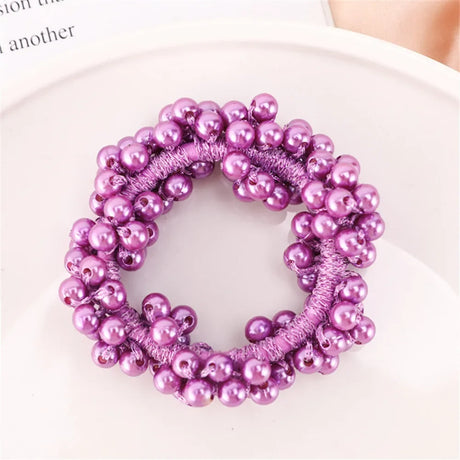 1pc Women Crystal Pearls Hair Rope Handmade Elastic Beaded Ponytail Holders Hair Ties For Women And Girls Hair Accessories