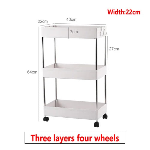 Kitchen Small Gap Storage Rack Four-story Kitchen Narrow Cabinet Living Room Floor Partition Frame Home Bathroom Cabinet