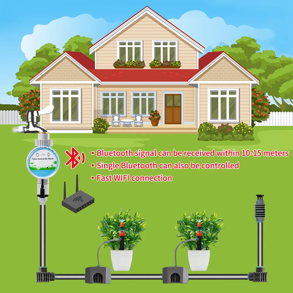 Irrigation Bluetooth WiFi Gateway Flower Watering Controller Timing Watering Artifact Automatic Smartphone Remote Timer