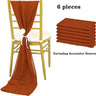 6PCS RUST Chiffon Chair Sashes 30 x 270cm Wedding Aisle Decoration for Weddings Christmas Baby Shower Birthday Party Decorations