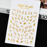 3D Gold Sun/Moon/Star Bronzing Nail Art Sticker 8*10cm Laser Star Moon Design Nail Decal Gold Silver Self-Adhesive Slider &*&