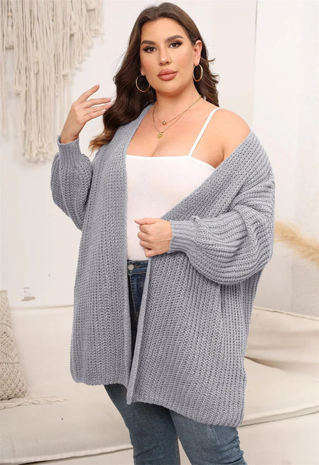 Plus Size Autumn Winter Midi Knitted Cardigan Women Korean Fashion V-Neck Ladies Cardigan Long Sleeve Woman Sweater Coats 2023