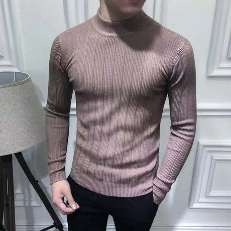 Korean Fashion Autumn Men Casual Vintage Style Sweater Wool Turtleneck Oversize 2023 Winter Men Warm Cotton Pullovers Sweaters