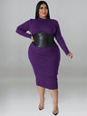 Zipper Dress Tight Ladies Mid Length Plus Size Leather Woman Dress One Piece Long Sleeved Elegant Birthday Dress Fast Express