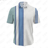 Spring And Summer New Men's Plus Size Beach Casual Dress Fashion Loose Classic Stripe Men's Polo Versatile Shirt