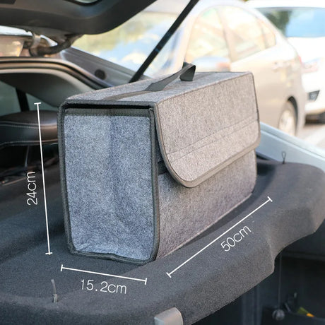 Large Anti Slip Compartment Boot Storage Organizer Tool Car Storage Bag Car Trunk Organizer Soft Felt Storage Box Accessories