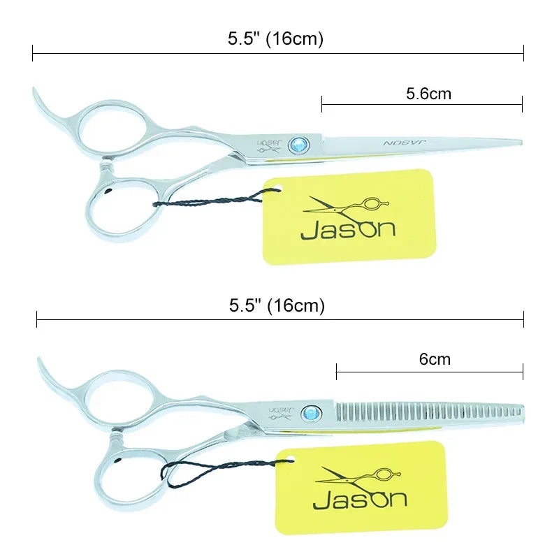 Jason 5.5/6 Inch Left Hand Barber Hair Scissors Professional Hairdressing Cutting Scissors Thinning  Shears Salon Tools A0045D