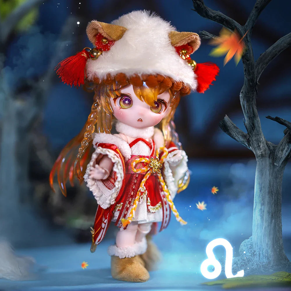 Dream Fairy Constellation 13cm OB11 Maytree Doll Collectible Cute Animal Style Kawaii Toy Figures Birthday Gift for Kids