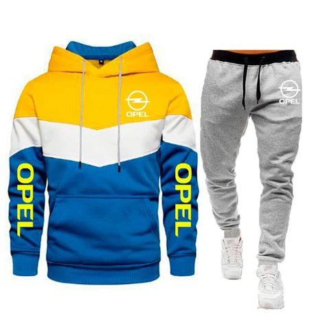 Men's Hoodie Pants Sports Suit OPEL Logo Print Casual Fleece High Quality Unisex Sportswear Jogging Suit Men's 2PCS Set