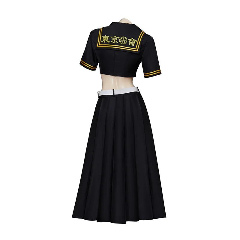 Sano Manjiro Cosplay dress Anime Tokyo Revengers cosplay costume Tokyo Manji Gang Mikey uniform Sailor top skirt party Women