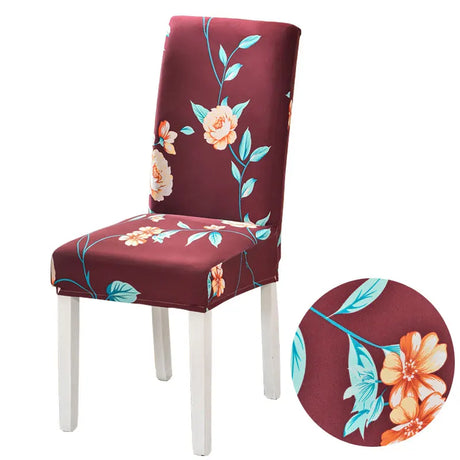 floral chair covers spandex elastic for dining room fully wrapped slipcovers for wedding hotel banquet chairs housse de chaise