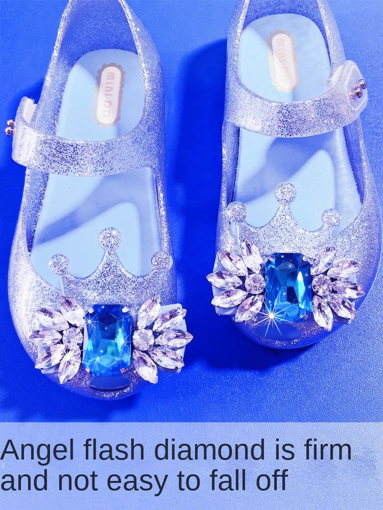 New 2022 Princess Crystal Jelly Shoes for Girls - Children’s High Heeled Toddler Sandals