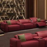 Italian minimalist electric leather sofa Home theater video hall video room video viewing function sofa