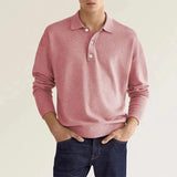 2023 burst spring autumn long sleeve V-neck button men's casual shirt polo shirt