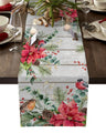 Modern Elegant Table Runner Eucalyptus Berries Robin Table Runner Christmas Wedding Decoration Tablecloth Home Party Decor