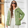 GASMAN Women's Parka 2023 New Fashion Women's Stand Collar Short Slim Casual Hooded Warm Down Jacket 83682