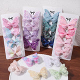 2/4/5Pcs Girls Cute Sequins Double Butterfly Hair Clip Bow Hairpins DIY Headwear Bow Decor Hairgrip Children Hair Accessories