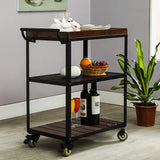 Utility Storage Trolley Kitchen Rolling Shelf Solid Wood Storage Trolley Organizer Wheel Restaurant Furiture