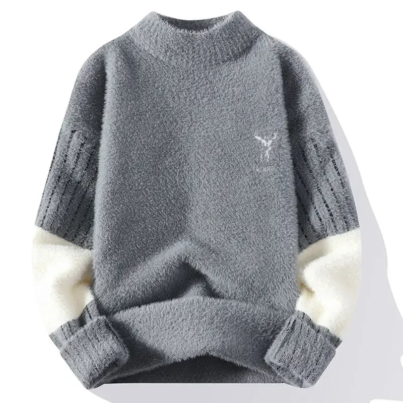 Men's Clothing No Hoodie Knit Sweater Male Pullovers Fleeced White Free Shipping Large Big Size Neck Korean 2023 Autumn X Plus A