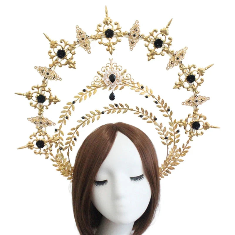 Gorgeous Sun Godmother's Crown Lolita KC Notre Dame Virgin Mary Halo Princess Queen Pope Tiara Headband