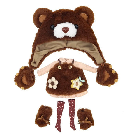 Handmade Blyth Doll Bear suit Clothes Doll Blyth Doll Clothes Princess Dress With White Lace For Ymy Licca Azones Ob24 Ob27 Fr