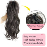 Aosiwig Synthetic Claw Ponytails Wig Long Pony Tail Extensions Natural Black Brown Curly Straight Fake False Hairpiece For Women