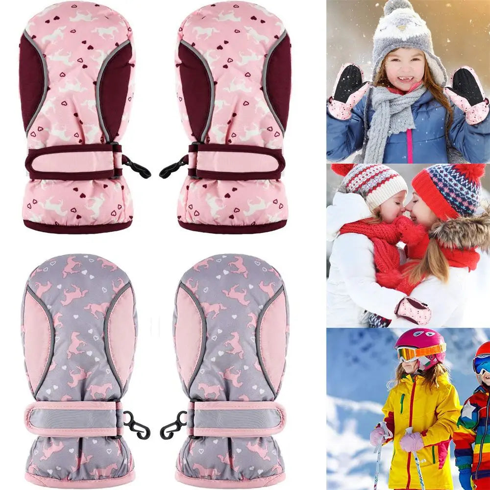 Winter Must Windproof Waterproof Children Kids Children Ski Gloves Long-sleeved Mitten Snow Snowboard Outdoor Riding