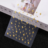 3D Gold Sun/Moon/Star Bronzing Nail Art Sticker 8*10cm Laser Star Moon Design Nail Decal Gold Silver Self-Adhesive Slider &*&