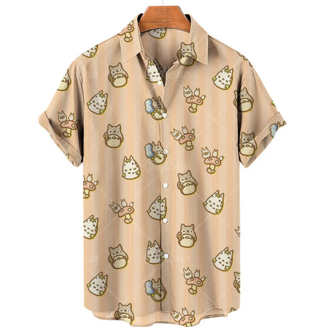 Duck 3d Print Summer Beach Shirt Men Floral Fashion Hawaiian Casual Short Sleeve Single-Breasted Imported Clothing Streetwear