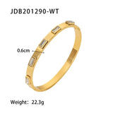 Youthway 18k Gold Stainless Steel Bangles Winter Stacking Cubic Zirconia Opening Bracelet for Women Jewelry Gift 2022 NEW