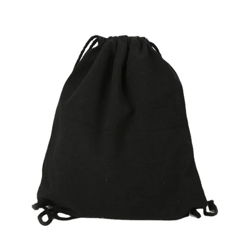 34*43cm Canvas Bag Shoulders Drawstring Bundle Pockets Custom Creative Shopping Student Backpack Bag Cotton Pouch