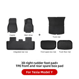 YZ Past Tesla Model 3 Y Highland Floor Mat Bagage Mat 2017 to 2024 Vier Seizoenen waterdichte 3D Vloer  Liner