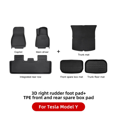 YZ Past Tesla Model 3 Y Highland Floor Mat Bagage Mat 2017 to 2024 Vier Seizoenen waterdichte 3D Vloer  Liner