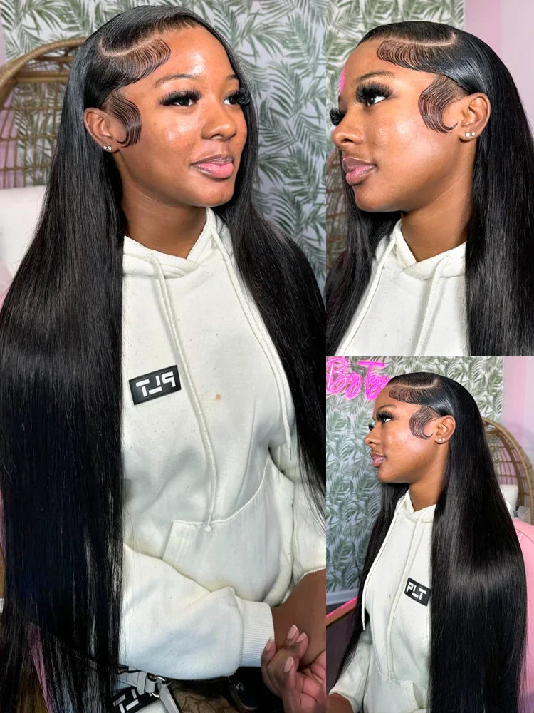 Rosabeauty 13x6 Straight Lace Front Wig Human Hair 13X4 Frontal Wigs 250% For Women 5X5 Glueless Wear To Go Wigs 30 32 Inch