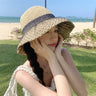 Women's Large Brim Straw Beach Hats Girl Cap Breathable Sunscreen Uv Protection Ladies Sun Visor Female Big Brim Straw Empty