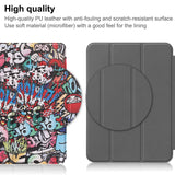 IPad 10.8 Inch Shell Apple Tablet Painted Graffiti Protective Case With Three Fold Bracket E-Book Shell iPad Screen Leather Case