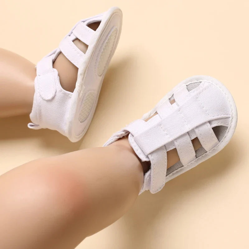 2023Brand NEW 0-18Months Kids Newborn Baby Boys Fashion Summer Soft Crib Shoes First Walker Anti Slip Sandals Shoes Soft Sole