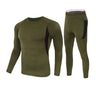 Men Fleece Thermal Underwear Set Quick Drying Sweat-absorbing High Elasticity Cycling Fitness Outdoor Sportswear Two Piece Set