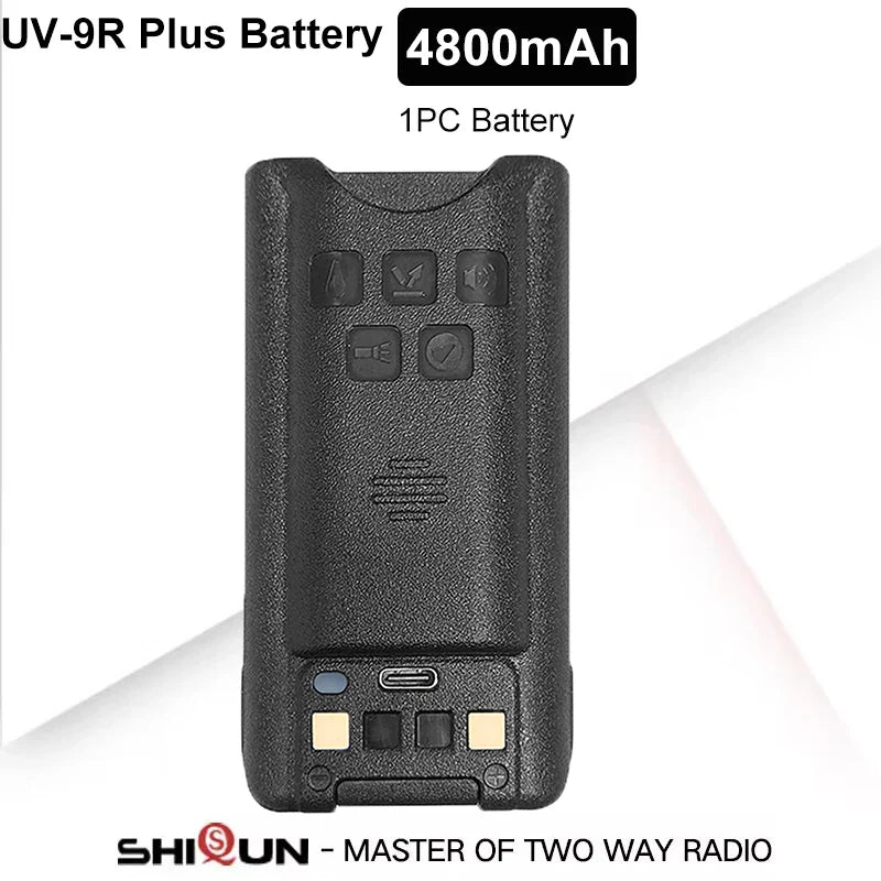 Baofeng UV-9R Battery USB C Charge 4800mAh Li-ion 7.4V UV-9R Pro UV-9G GMRS-9R UV-9R Plus BF-T57 Walkie Talkie Accessory 2800mAh