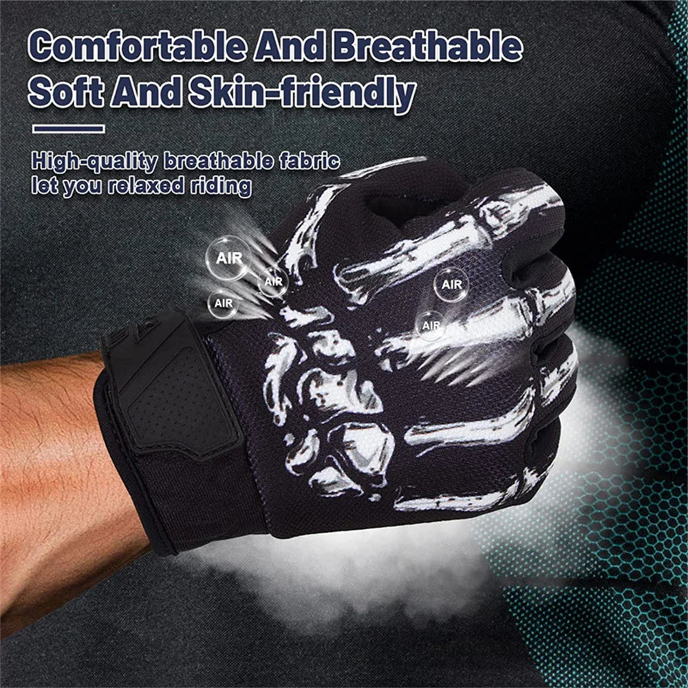 Touchscreen Non-Slip Skeleton Motorcycle Gloves for Men and Women Joker Gloves for Cycling Dirt Bike Mountain Bike and Riding