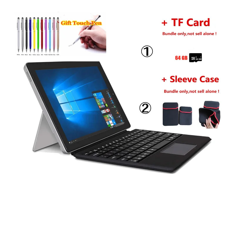 12.2'' 64 Bit 2in1 Windows 10 Tablet W122 with Detachable Keyboard 2GB DDR+64GB ROM N4000 CPU HDMI-Compatible Camera USB 3.0