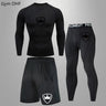 MMA rashgard Men's Sports Suit male Quick drying Sportswear Compression Clothing Fitness Training kit Thermal Underwear legging