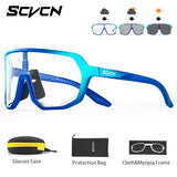 SCVCN Photochromic Men Cycling Sunglasses UV400 Sports Bicycle Women Running Hiking Glasses Road MTB Eyewear Goggles with Case