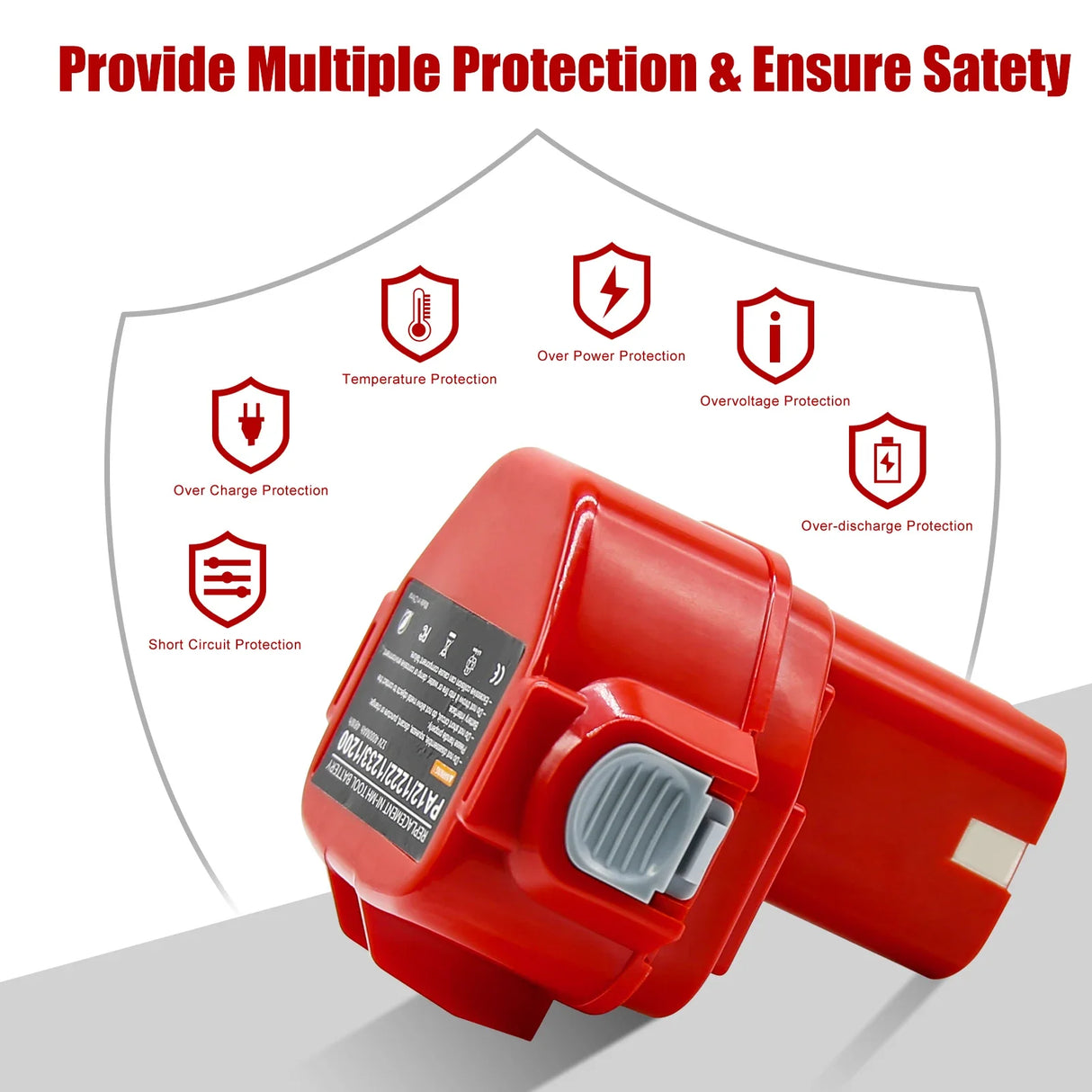 4000mAh Ni-Mh Battery For Makita 1200 1220 1201 1222 1233SA/B1235 192681-5 PA12 Power Tool Batteries 12V Battery