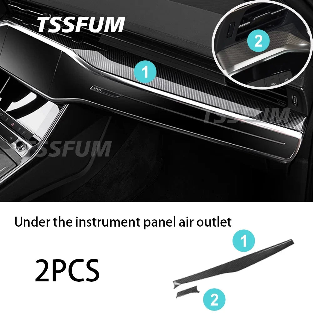 Car Interior Carbon Fiber Full Set Sticker for Audi A7 A6 C8 Allroad Avant 19-23 Gear Shift Panel Cover Interior Trim Accessorie