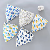 5Pcs/Set Baby Bibs Triangle Double Cotton Bandana Bibs Baby Boys Girls Babador Feeding Smock Infant Burp Cloth Baby Saliva Towel